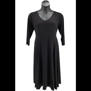Women with Control Black Long Sleeve Dress